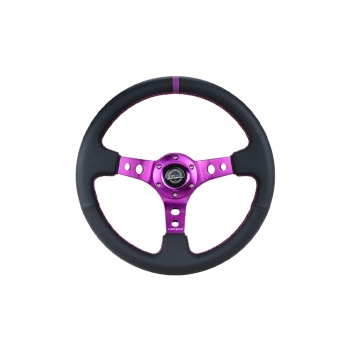 NRG Innovations 350mm 3 Deep Dish Leather Wheel