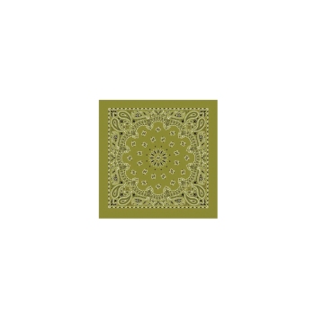 Western Express Olive Paisley Bandana 22 x 22 Cotton Made in USA