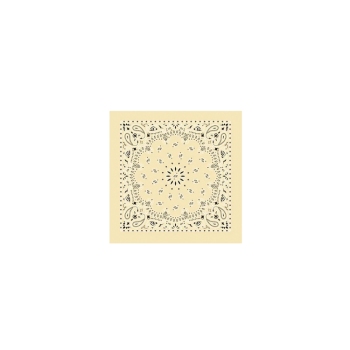 Western Express Beige Paisley Bandana 22 x 22 Cotton Made in USA