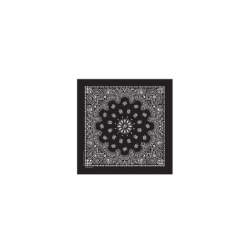 Western Express Black Paisley Bandana 22 x 22 Cotton Made in USA
