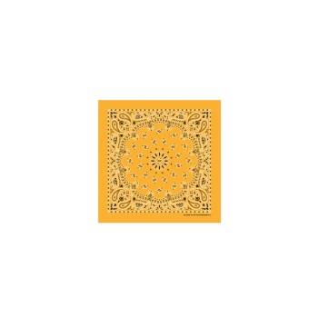 Western Express Gold Paisley Bandana 22 x 22 Cotton Made in USA