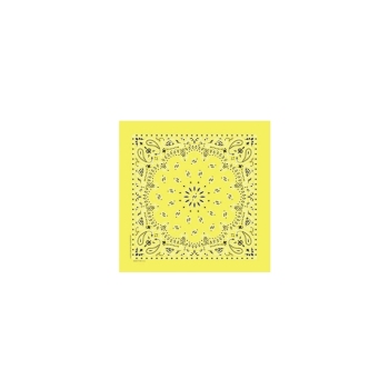 Western Express Lemon Paisley Bandana 22 x 22 Cotton Made in USA