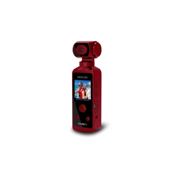 Minolta MN4KP1 4K WiFi Pocket Camcorder Waterproof Case Red - Model MN4KP1-R