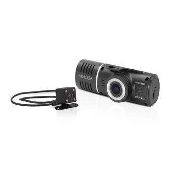 Minolta MNCD245T 1080P 3-Channel Dash Cam with Rear Camera Black