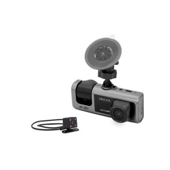 Minolta MNCD230WT 1080P WiFi 3-Channel Dash Cam Night Vision Gray