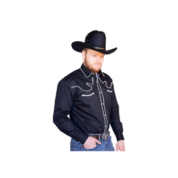 Western Express Men's Black Western Shirt Medium Cotton Twill