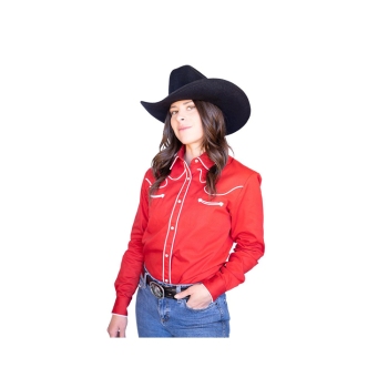 Western Express Women's Red Western Shirt XL Cotton Twill