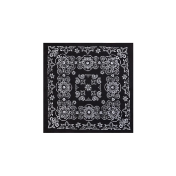 Western Express Oversize Black Paisley Bandana 27 x 27 Cotton