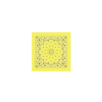 Western Express Yellow Paisley Bandana 22 x 22 Cotton Made in USA