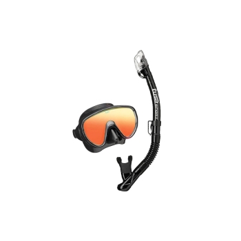 TUSA Serene Adult Mirrored Mask Snorkel Combo Black