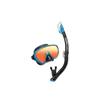 TUSA Serene Adult Mirrored Mask Snorkel Combo Blue