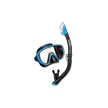 TUSA Sport Serene Adult Mask & Dry Snorkel Combo Fish Tail Blue Black