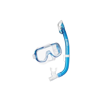 TUSA Mini-Kleio Youth Dry Mask Snorkel Combo Clear Blue