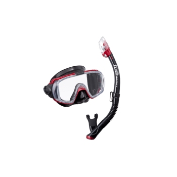 TUSA Visio Tri-Ex Mask and Dry Snorkel Combo Dark Red