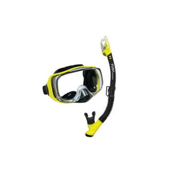 TUSA Imprex 3D Adult Mask and Dry Snorkel Combo Black Yellow