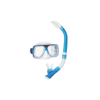 TUSA Liberator Adult Dry Mask Snorkel Combo Clear Blue