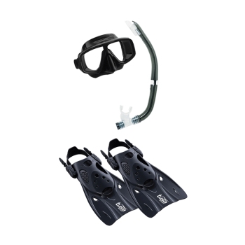 TUSA Platina Adult Travel Snorkel Set Black Large
