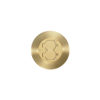 Hubbell SF3925 Brass Round Floor Box Cover Duplex Flaps