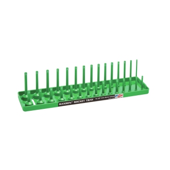 Hansen 3/8-Inch Drive 2-Row Metric Socket Tray Green 3804