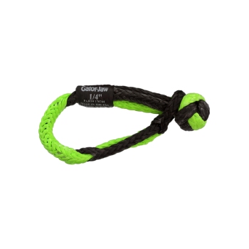 Bubba Rope Mini Gator-Jaw 1/4 in Soft Shackles Green Black Pair