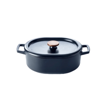 Enameled Cast Iron Oval Dutch Oven 6 Quart
